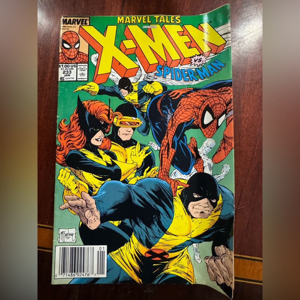 Marvel X-Men vs. Spider-Man Comic Art - Red, Yellow, Blue Issue 233